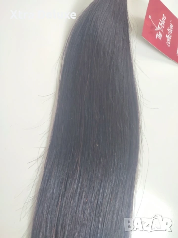 100% естествена права коса за удължаване - тъмно кафяв - 100г, снимка 3 - Аксесоари за коса - 40027537