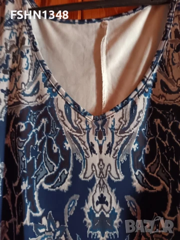 Макси рокля в синьо и бяло , снимка 2 - Рокли - 51338530