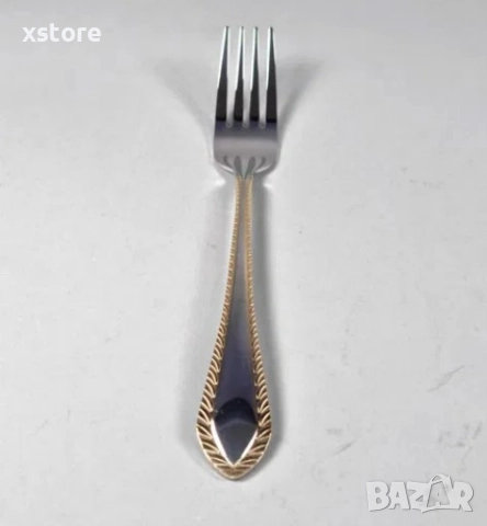 Комплект прибори за хранене Bohmann, Неръждаема стомана, 24 бр., Инокс със златист кант, снимка 18 - Прибори за хранене, готвене и сервиране - 52700105