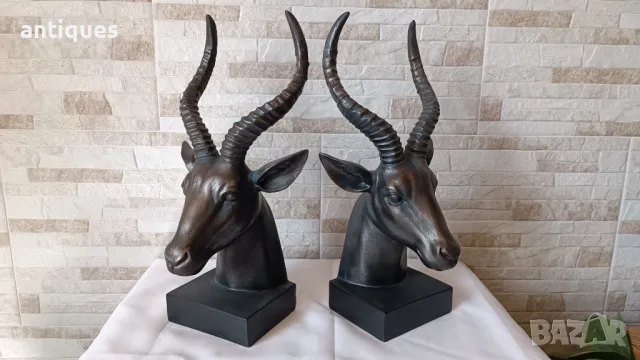 Стари подпори за книги - стопери - Антилопи - 37см , снимка 9 - Други ценни предмети - 49127492