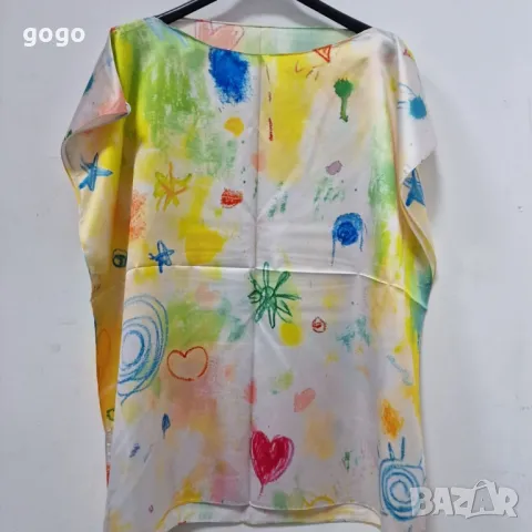 Луксозна плажна туника от 100% коприна – стил и комфорт за летните дни, снимка 3 - Туники - 49923619