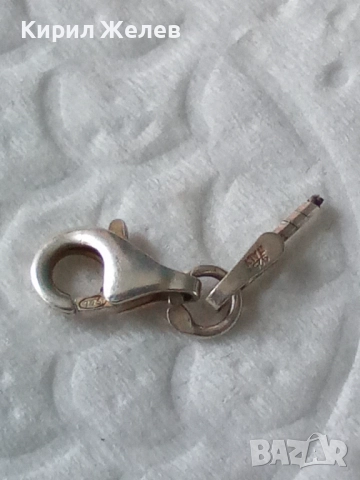 Сребърна карабинка закопчалка 20316, снимка 5 - Колиета, медальони, синджири - 52339415