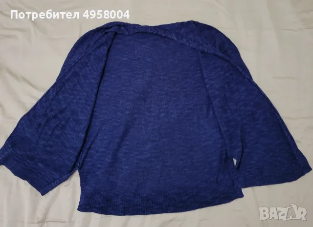 Дамска тъмносиня плетена жилетка с дълъг ръкав GAP, размер M, снимка 3 - Блузи с дълъг ръкав и пуловери - 56208662