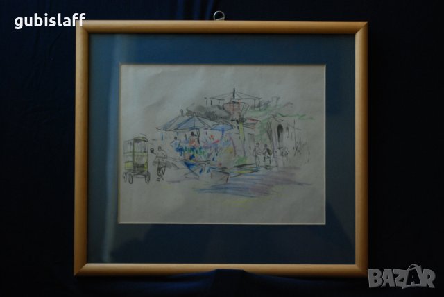 Стара картина,градски пейзаж, Стоян Василев, 1950-те год.