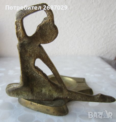 Балерина - пепелник, метал месинг бронз фигура статуетка, снимка 8 - Статуетки - 39489990