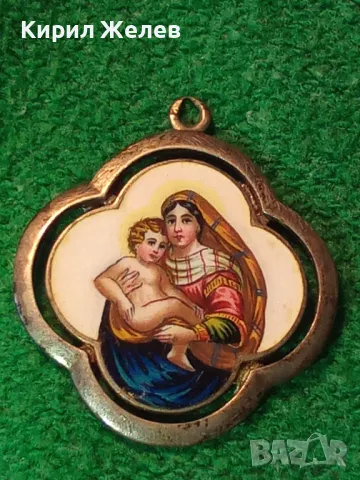 Старинна ЕМАЙЛИРАНА СРЕБЪРНА ИКОНКА ХУДОЖЕСТВЕНА РЪЧНА ИЗРАБОТКА РИСУВАНА ВИСОКА ПРОБА СРЕБРО 26466, снимка 14 - Антикварни и старинни предмети - 48818561