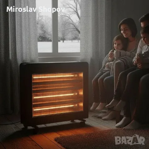 Отоплителна печка Rosberg R51972E с 4 кварцови реотана, 2400W – бързо, ефективно и безопасно , снимка 2 - Отоплителни печки - 56128814