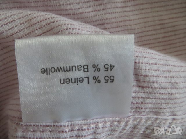 Мъжка риза с дълъг ръкав лен и памук Classic Motion, снимка 5 - Ризи - 36743554