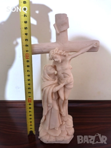 Страхотна Статуетка-Разпятие От Алабастър, снимка 11 - Статуетки - 52829856