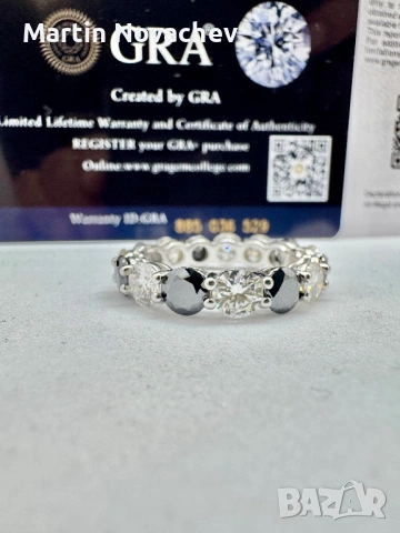 Сребърен пръстен с мойсанит (Диамант) 7.5 карата