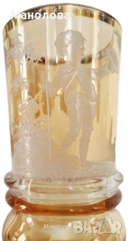 Стъклена чаша от втората половина на 19 век, около 1890-1900 г., снимка 5 - Други ценни предмети - 52230877