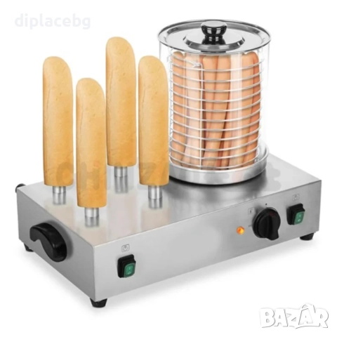 Хот дог машина с 4 шиша и стъклена вана професионална., снимка 3 - Обзавеждане за заведение - 51688191