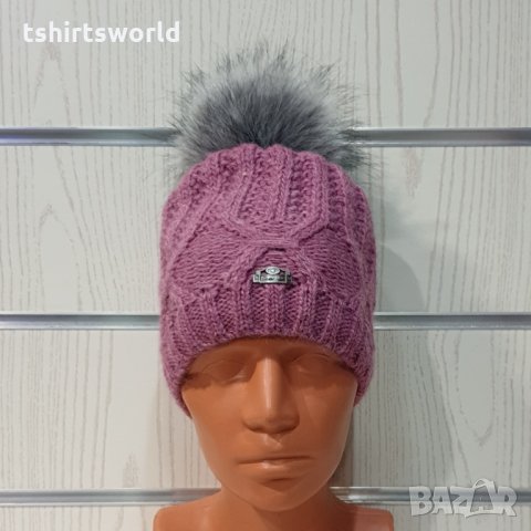 Нова зимна розова дамска шапка СилвърСтар с подплата плюш, снимка 10 - Шапки - 35510023