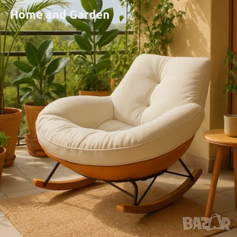 Елегантен люлеещ се стол с удобна възглавница за максимален комфорт, снимка 2 - Столове - 53971503