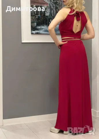 Дамски червен пола панталон XS, S, M, L, снимка 4 - Панталони - 49522340