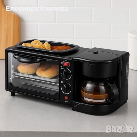 Многофункционална Печка, тостер фурна и кафемашина – 3в1 , снимка 4 - Печки, фурни - 51308271