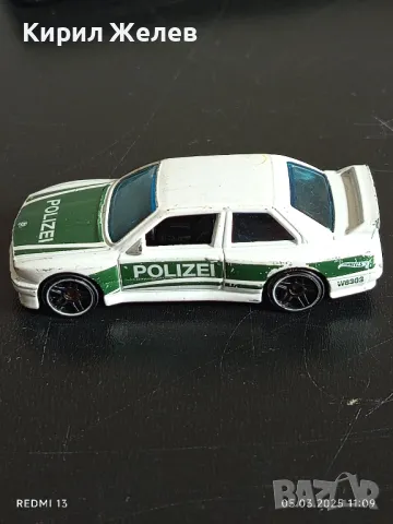 Метална количка полиция BMW M3 MADE IN MALAYSIA за КОЛЕКЦИОНЕРИ 42147, снимка 2 - Колекции - 49369370