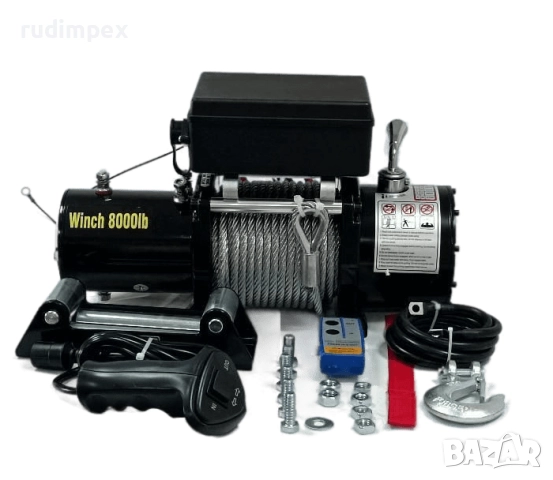 Лебедка електрическа 8000 lb (3630kg) с усилен редуктор / 5.5hp / 4.4kw 12V