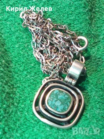 NIKOL@AS Арт СРЕБЪРНО КОЛИЕ с МЕДАЛЬОН МАТИРАНО СРЕБРО 925 КАМЪК ХРИЗОКОЛА на БИЖУТЕРА НИКОЛАС 49803, снимка 14 - Колиета, медальони, синджири - 49426175