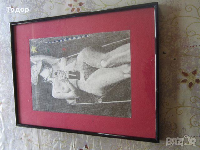 Рисувана картина Еротика подписана , снимка 2 - Картини - 32089418