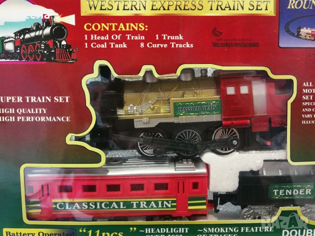 Детски влак с локомотив и два вагона, снимка 2 - Образователни игри - 38060449