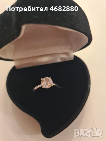 Стилен дамски пръстен с камък, бяло злато, снимка 7 - Пръстени - 52794591