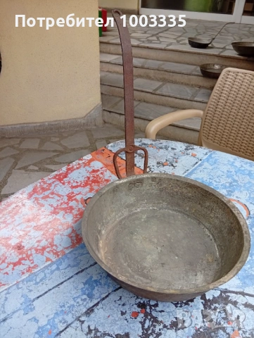 Стар меден бакърен тиган 