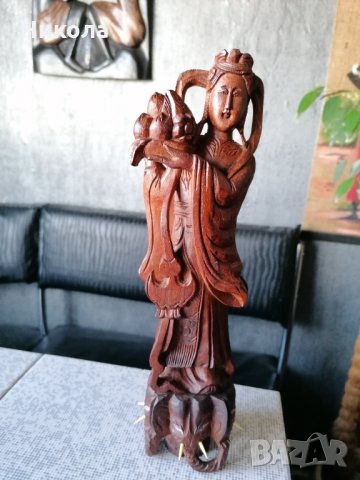 Индийска дървена пластика, снимка 2 - Статуетки - 31695976