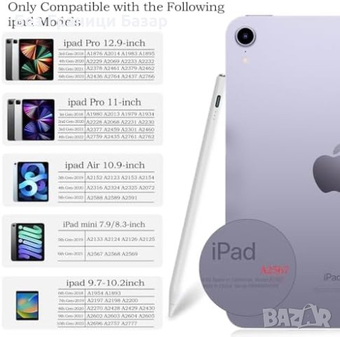 Нов Универсален Стилус за iPad Pro/Air/Mini - Бързо Зареждане, Съвместимост 2018-2023, снимка 2 - Друга електроника - 44207554