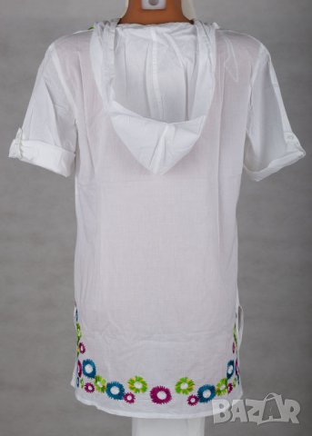 Дамска блуза в бяло с контрастни бродерии марка Tatuum , снимка 3 - Ризи - 38314932