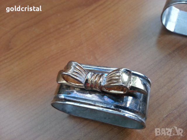 салфетници рингове пръстени за салфетки посребриени и позлатени , снимка 6 - Антикварни и старинни предмети - 39989780