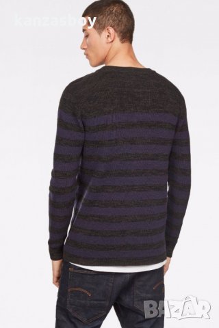 G-STAR Dadin stripe r knit l/s - страхотен мъжки пуловер, снимка 3 - Пуловери - 31400170