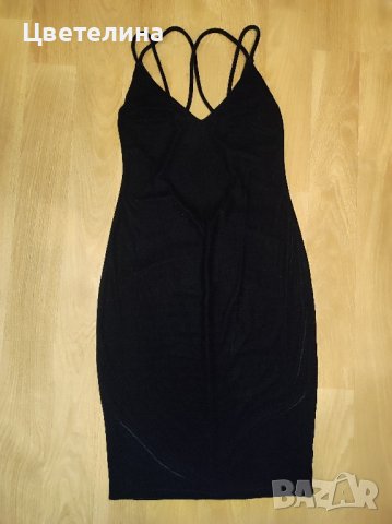 Дамска рокля в черно кадифе midi dress размер S BIK BOK цена 50 лв. + подарък сребърно колие, снимка 2 - Рокли - 42606371