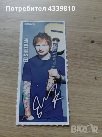 ед шерън картичка с автограф  ed sheeran