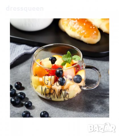 2913 Стъклена чаша 400 мл Good Morning, снимка 7 - Чаши - 34265746