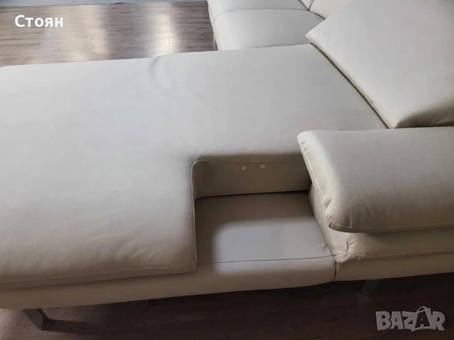 ПРОМОЦИЯ!!!Кремав кожен ъглов диван с ел. лежанка Dieter Knoll Arzona, снимка 5 - Дивани и мека мебел - 52830152