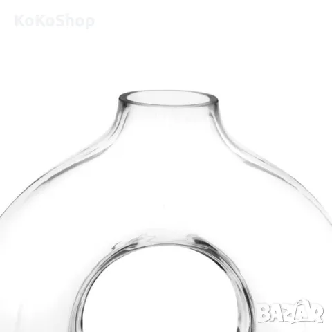 Стъклена ваза-24.5х8.5х25.5 см./ваза/, снимка 2 - Вази - 49710584