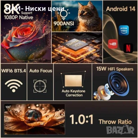 Чисто нов проектор , снимка 3 - Плейъри, домашно кино, прожектори - 53893382