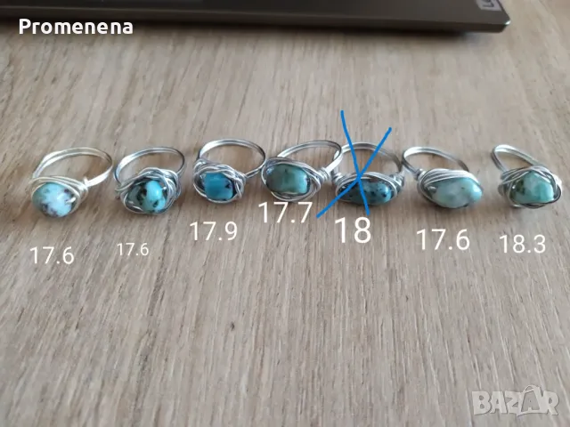 Пръстен с ЛАРИМАР, снимка 5 - Пръстени - 47221826