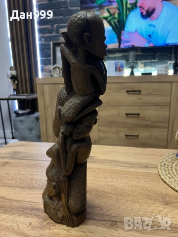 Интересна африканска статуетка от някакво много тежко дърво , снимка 3 - Статуетки - 53965741