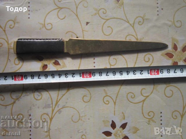 Старинен позлатен нож за писма, снимка 5 - Колекции - 34540987
