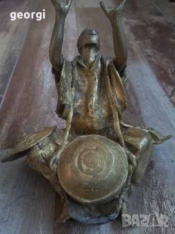 бронзова статуетка масив африкански музикант   19/1, снимка 8 - Статуетки - 44156520