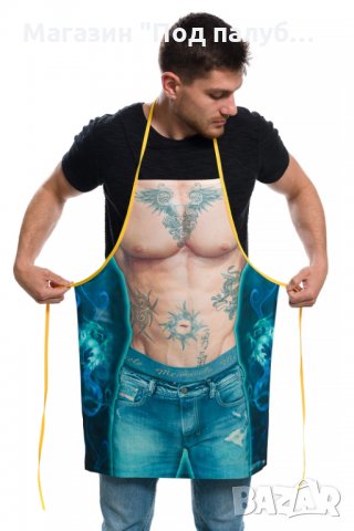 Нова мъжка забавна готварска престилка Тату, снимка 2 - Подаръци за мъже - 30152733