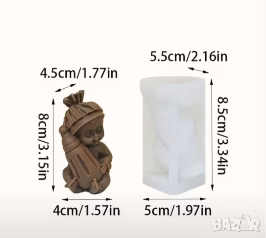 Молд бебе с биберон, снимка 5 - Форми - 52072708