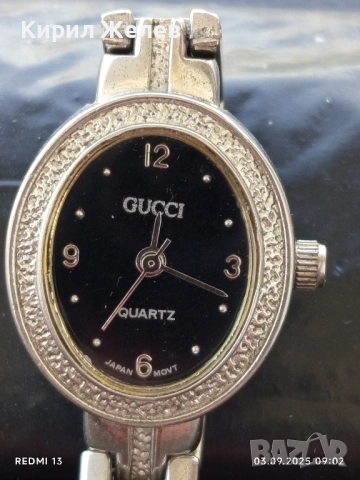 Фешън модел дамски часовник GUCCI QUARTZ JAPAN MOVT нежен фин 48526