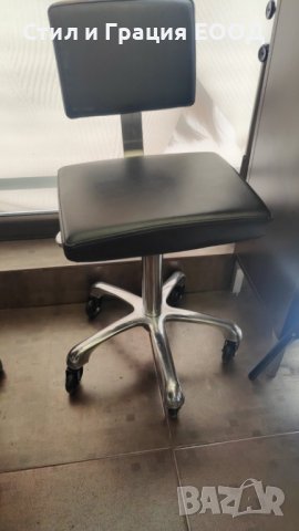 Козметичен/фризьорски стол - табуретка с облегалка Gordon B - черна/бяла 49/69 см, снимка 14 - Друго оборудване - 27114214