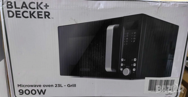 Микровълнова с грил Black+Decker – 23L, 900W, 9 автоматични програми, 5 нива на мощност и детска защ, снимка 2 - Други - 51926244