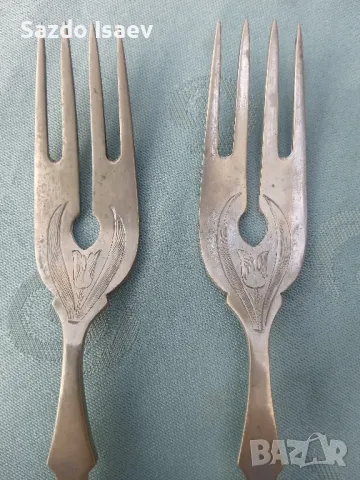 Вилици със сребърни дръжки, снимка 2 - Антикварни и старинни предмети - 49959792