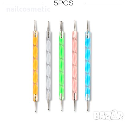 Комплект 5 инструмента за точки на маникюр с различна големина, снимка 3 - Продукти за маникюр - 9186689