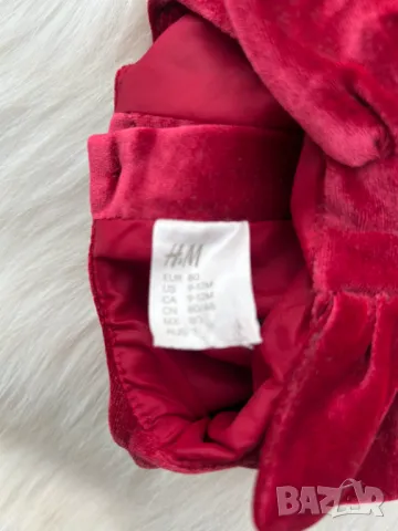 Детска Коледна рокля H&M 9-12 месеца, снимка 3 - Бебешки рокли - 48358520